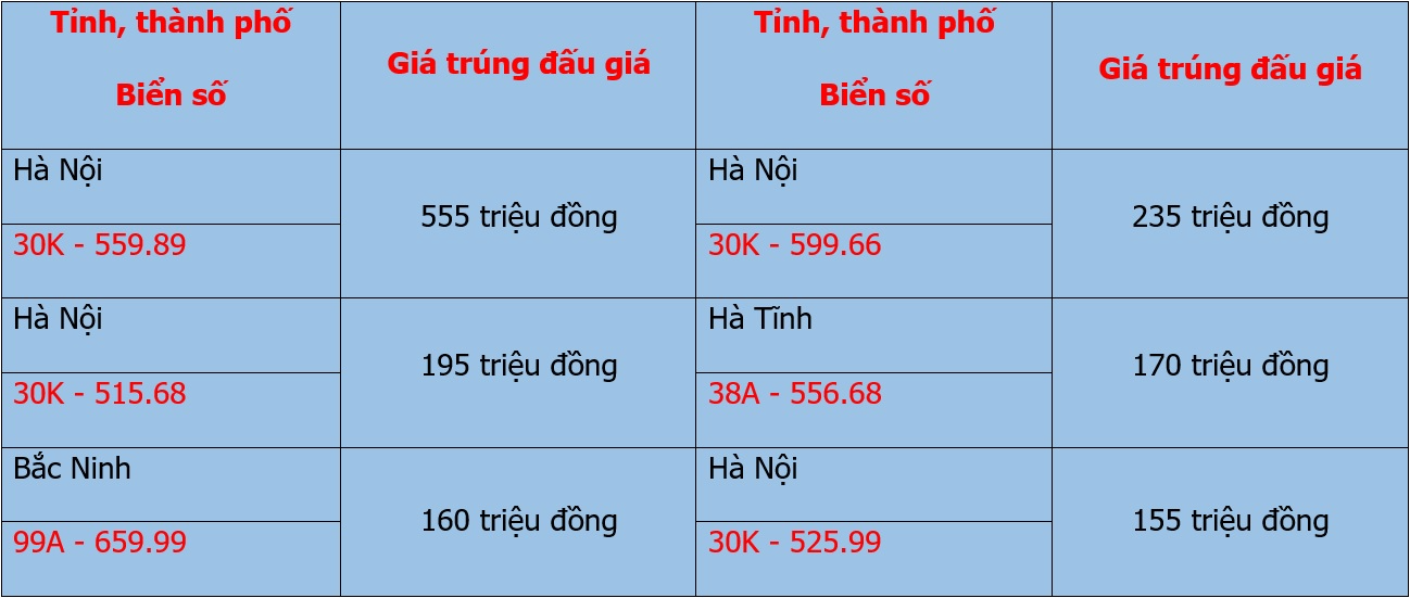 Đấu giá biển số chiều 11/10: Loạt biển Hà Nội chốt giá hàng trăm triệu - Ảnh 1.
