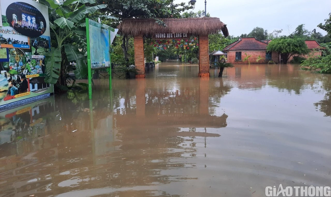 Nhiều nơi tại Huế, Quảng Trị ngập sâu, dân di chuyển bằng thuyền, ô tô lên cầu tránh lụt - Ảnh 4.