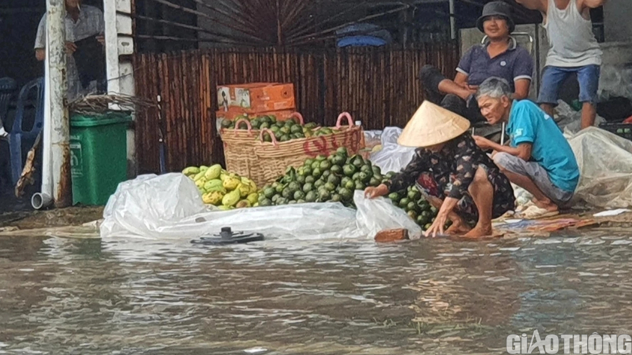 Người dân Bạc Liêu bì bõm dẫn xe lội nước sau cơn mưa lớn kéo dài - Ảnh 10.