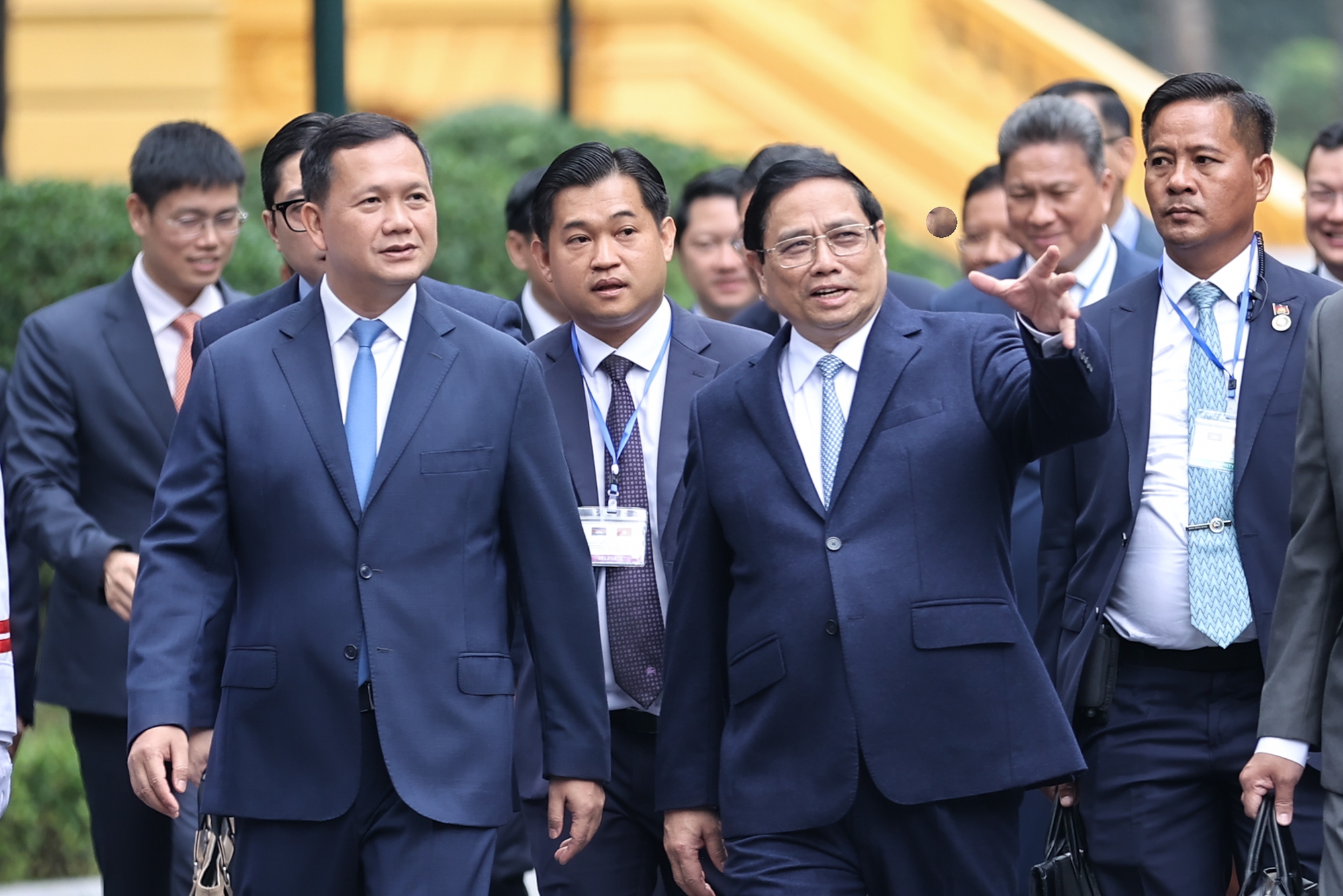 Cận cảnh lễ đón Thủ tướng Campuchia Hun Manet lần đầu thăm Việt Nam - Ảnh 6.