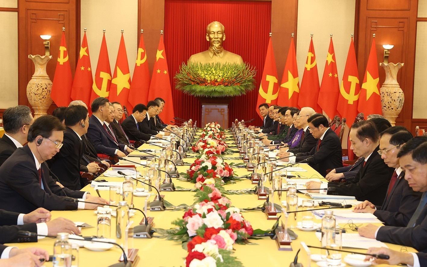 Tổng bí thư Nguyễn Phú Trọng chủ trì lễ đón Tổng bí thư, Chủ tịch Tập Cận Bình - Ảnh 8.