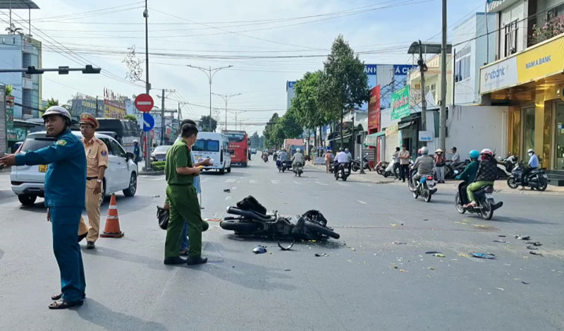 Hiện trường vụ tai nạn - Ảnh: Đức Thịnh.