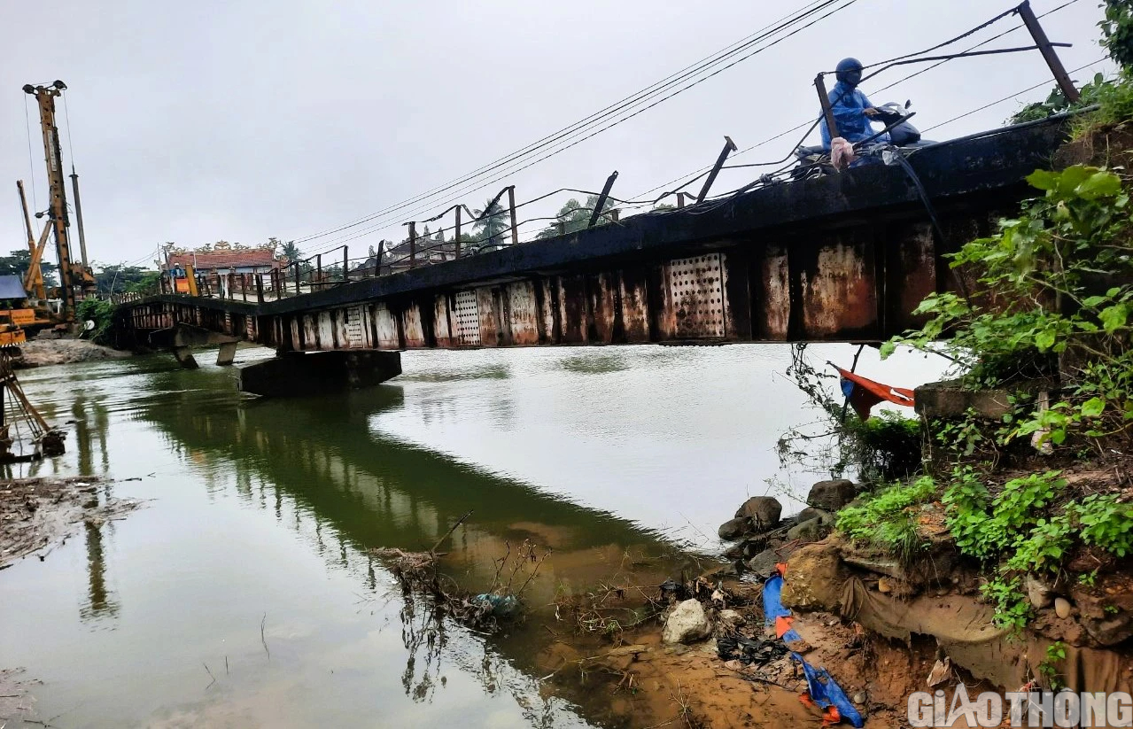Cầu Câu Nhi ở Quảng Trị bị lún võng gần cả mét - Ảnh 1.