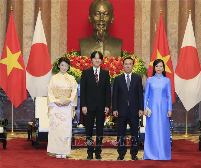 Chủ tịch nước Võ Văn Thưởng và Phu nhân tiếp Hoàng Thái tử Nhật Bản Akishino và Công nương - Ảnh 2.