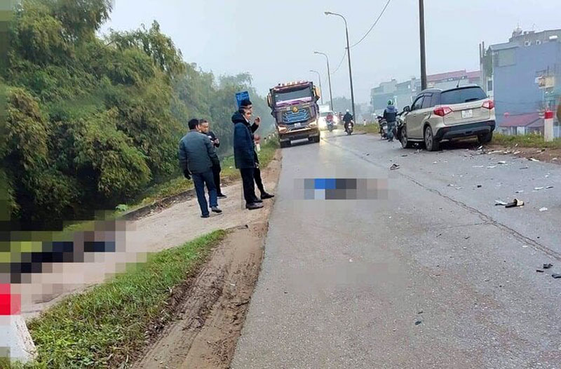 Hiện trường vụ tai nạn khiến 2 nam sinh gặp nạn thương tâm - Ảnh: Minh Anh.