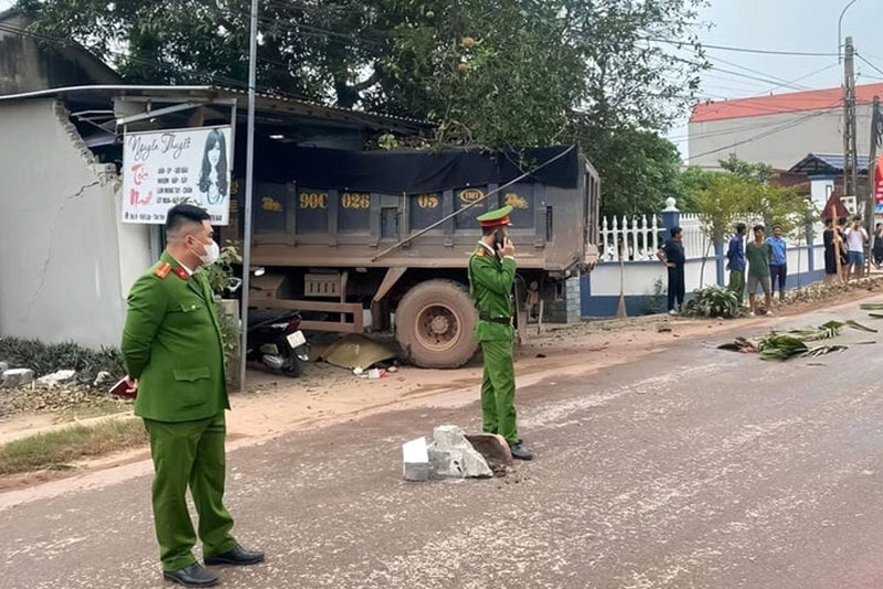 Hiện trường vụ tai nạn.