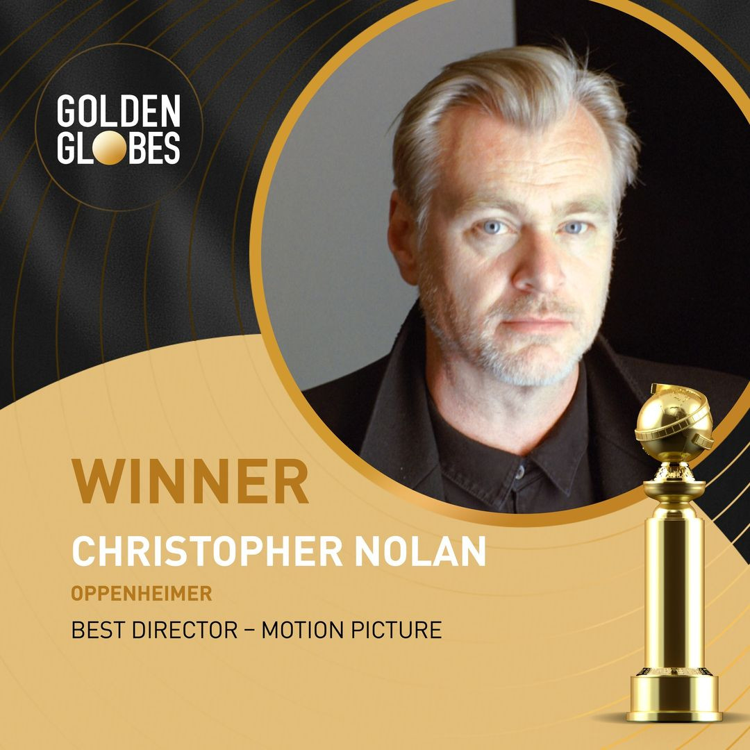Christopher Nolan trong bộ “Oppenheimer” thắng giải Đạo diễn xuất sắc nhất phim điện ảnh (Best Director - Motion Picture)