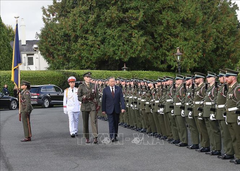 Tổng thống Ireland chủ trì lễ đón chính thức Tổng Bí thư, Chủ tịch nước Tô Lâm- Ảnh 1.