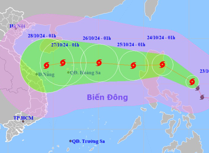 Bão Trami giật cấp 15 đang hướng vào Việt Nam- Ảnh 1.