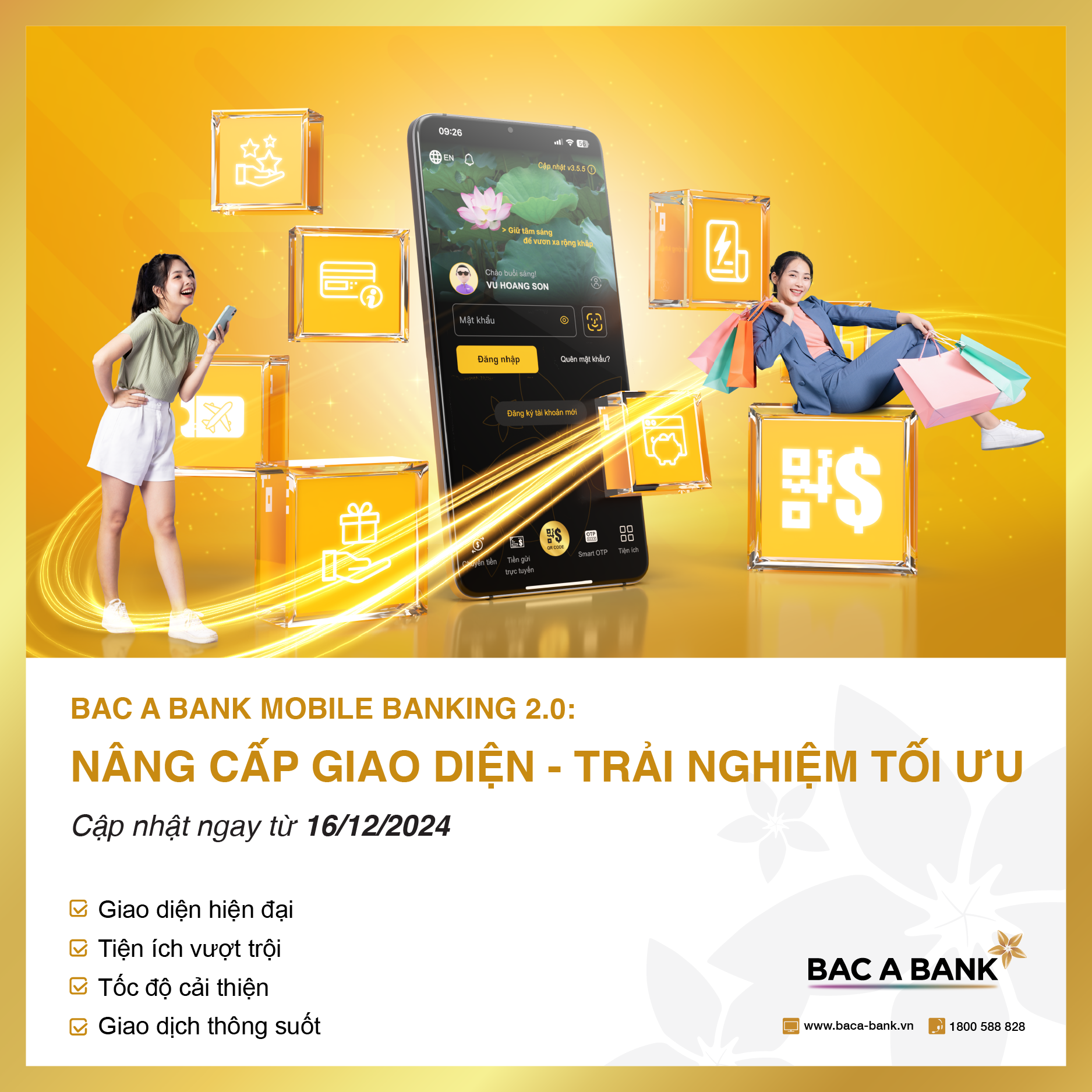 BAC A Bank ra mắt ứng dụng ngân hàng điện tử phiên bản mới- Ảnh 2.