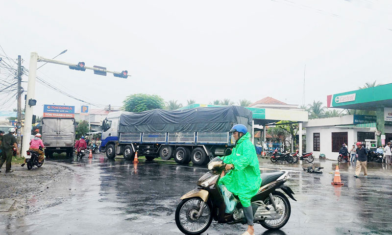 Hiện trường vụ tai nạn - Ảnh: Long Giang.