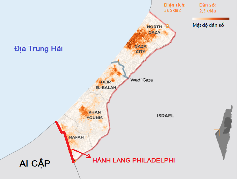 Hành lang Philadelphi là biên giới giữa Dải Gaza và Ai Cập, nơi Israel không có quyền kiểm soát.