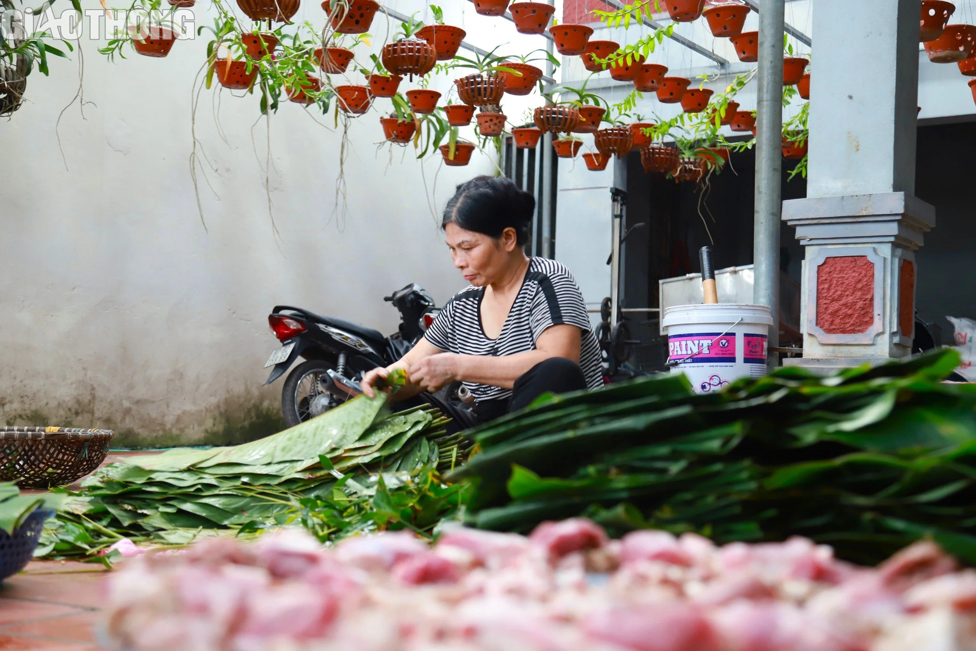 Làng bánh chưng lớn nhất ở Hà Nội tất bật chuẩn bị hàng Tết- Ảnh 1.