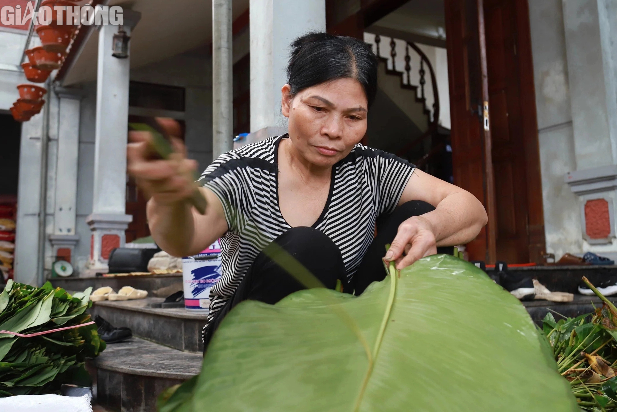 Làng bánh chưng lớn nhất ở Hà Nội tất bật chuẩn bị hàng Tết- Ảnh 4.