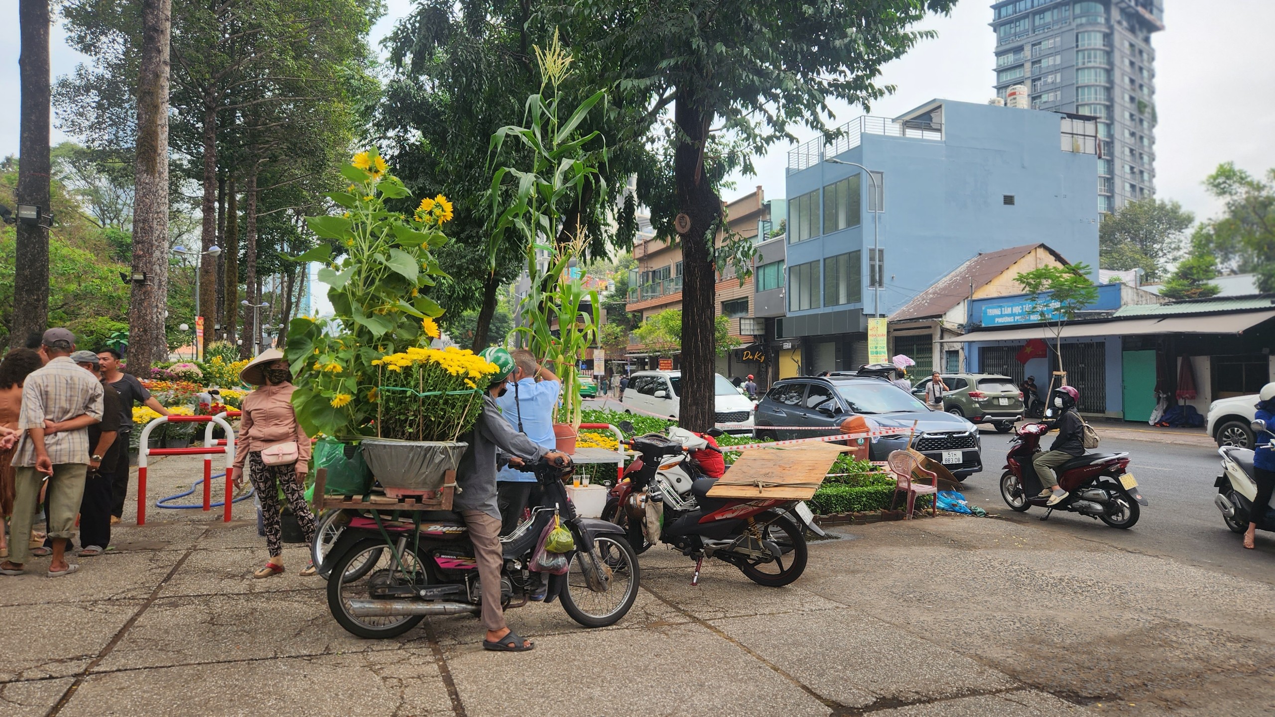 Người dân TP.HCM tranh thủ mua hoa giảm giá chiều 29 Tết- Ảnh 10.