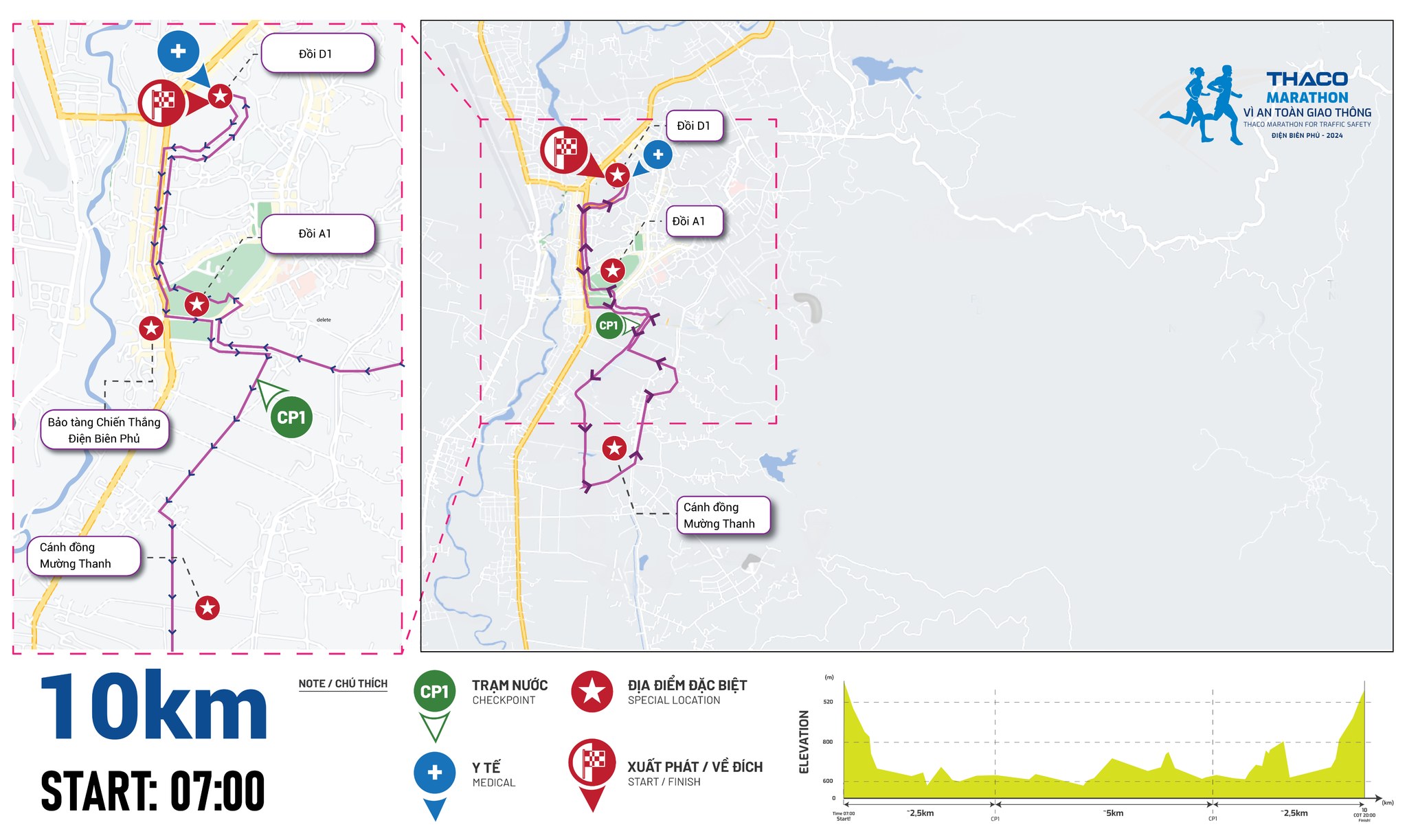 Chi tiết các cung đường tại Giải THACO Marathon vì ATGT - Điện Biên Phủ 2024- Ảnh 4.