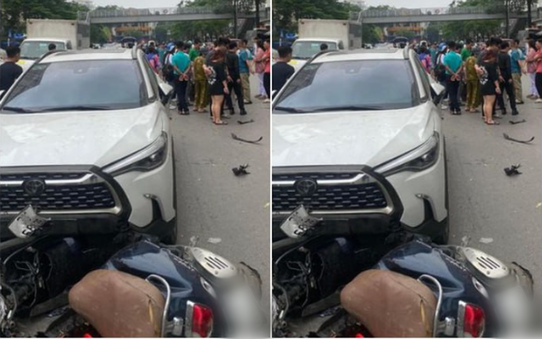 Nữ tài xế gây tai nạn liên hoàn khiến 2 người bị thương - Ảnh 1.