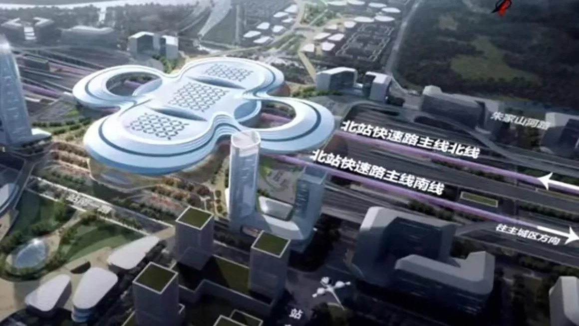Thiết kế ga tàu cao tốc hình hoa mận gây tranh cãi tại Trung Quốc- Ảnh 1.