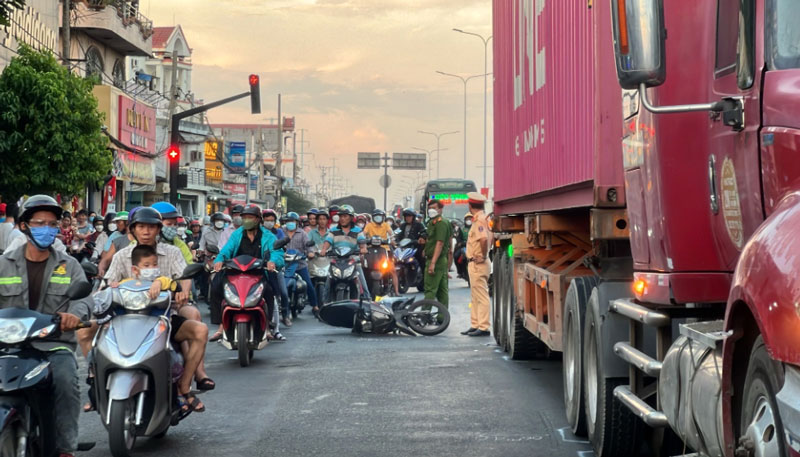 Hiện trường vụ tai nạn.