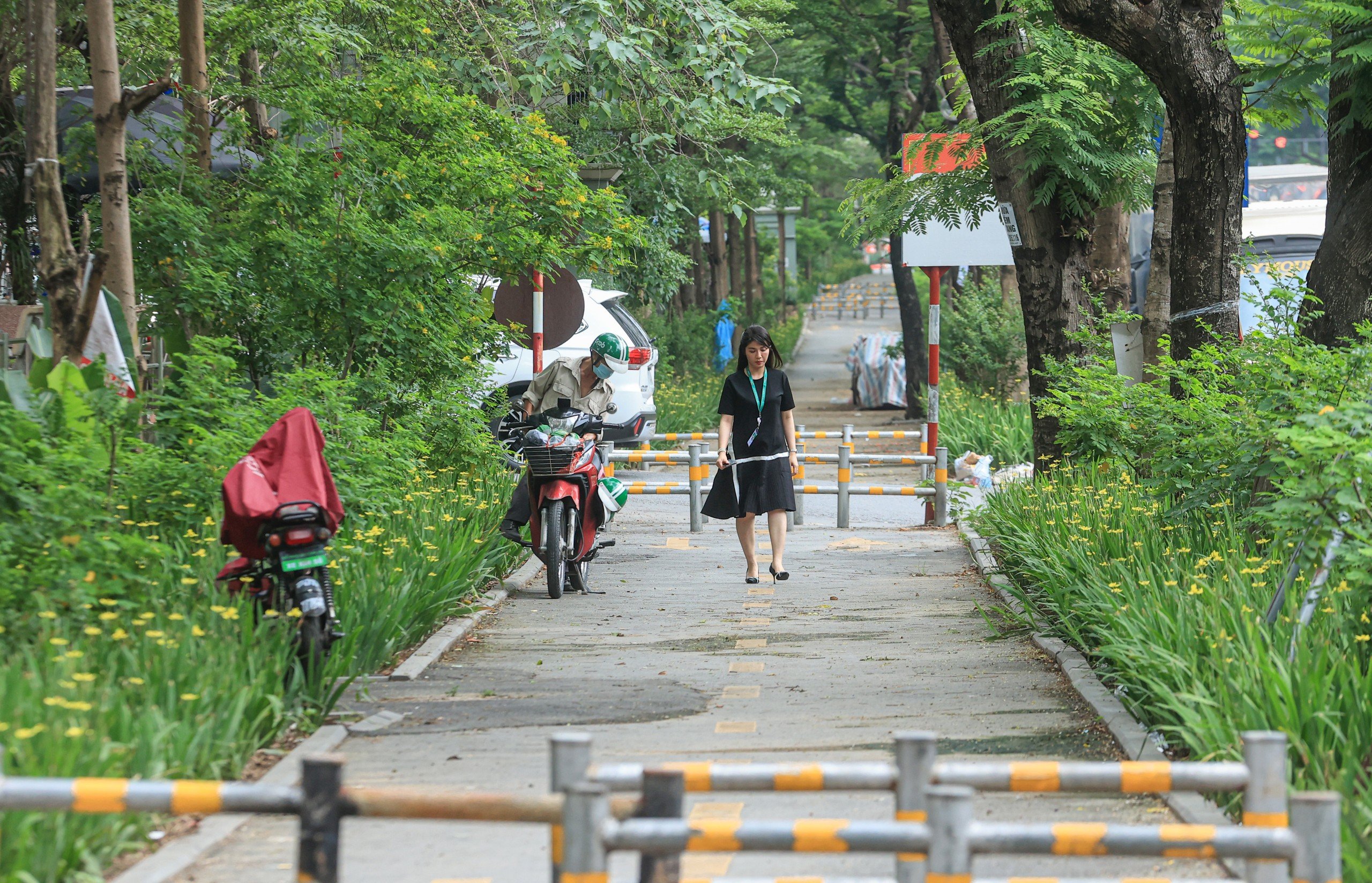Nhếch nhác tuyến đường dành riêng cho người đi bộ, đi xe đạp ở Hà Nội- Ảnh 12.