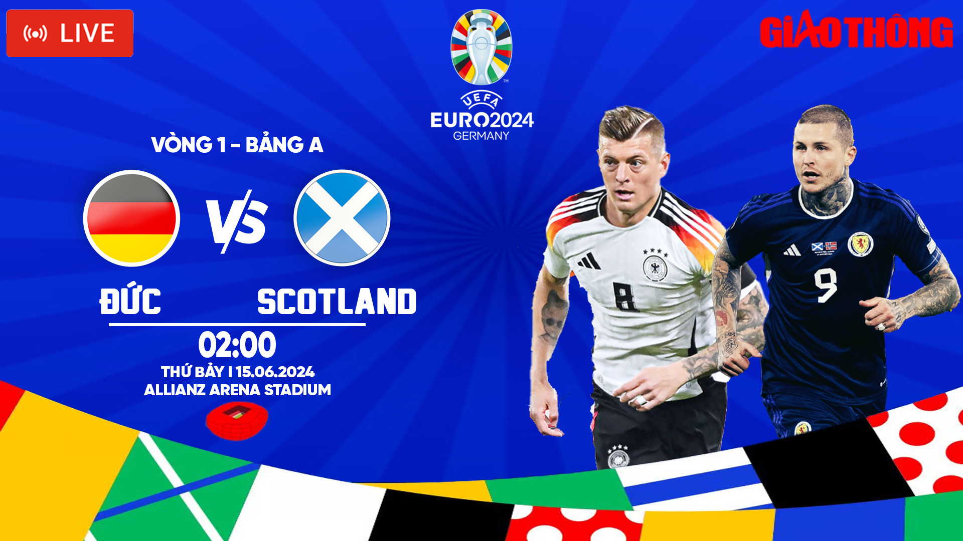 Link xem trực tiếp Đức vs Scotland 2h ngày 15/6, bảng A EURO 2024- Ảnh 1.