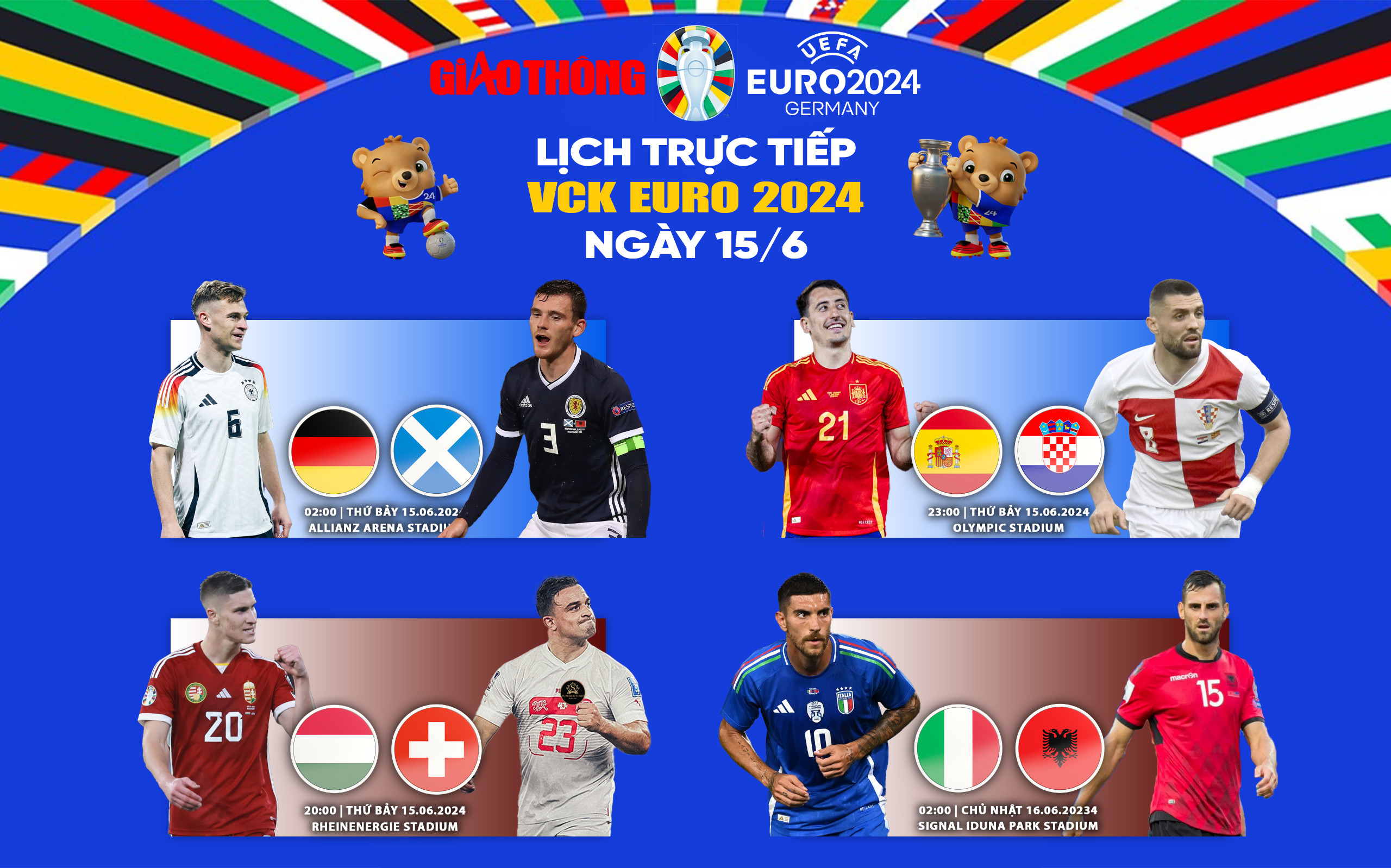 Trực tiếp EURO 2024 hôm nay trên TV360, VTV rạng sáng 15/6- Ảnh 1.