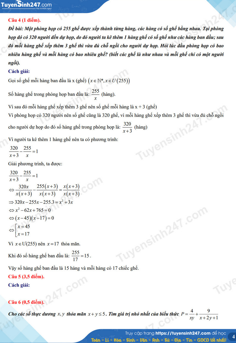 Đáp án đề thi tuyển sinh lớp 10 môn Toán Hà Nam năm 2024- Ảnh 5.