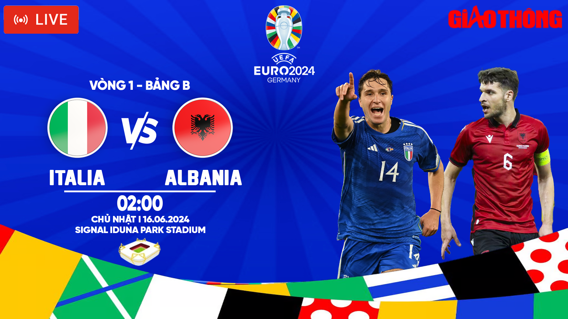 Link xem trực tiếp Italy vs Albania (2h ngày 16/6), bảng B EURO 2024- Ảnh 1.