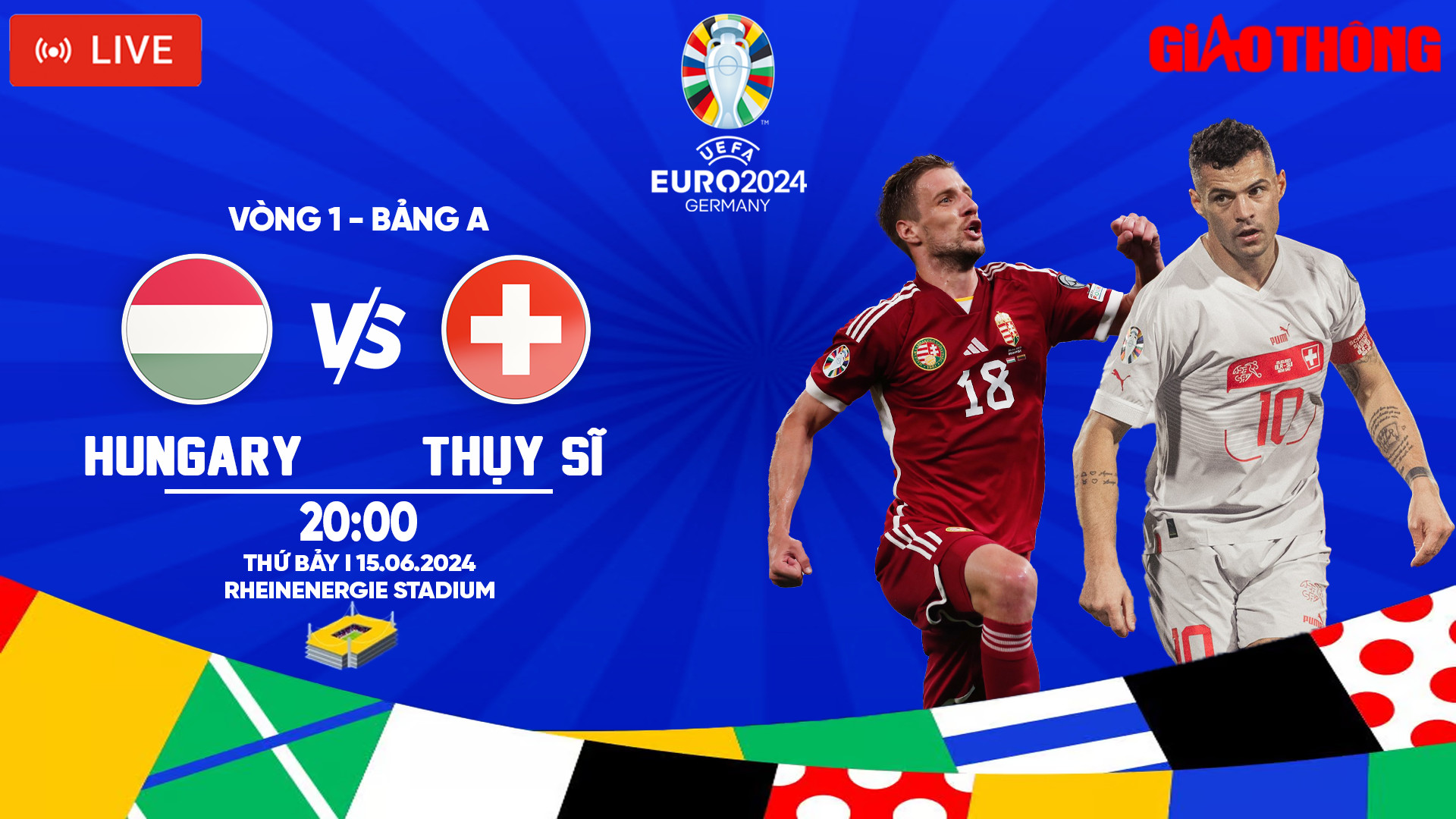 Link xem trực tiếp trận Hungary vs Thụy Sĩ (20h ngày 15/6), bảng A EURO 2024- Ảnh 1.