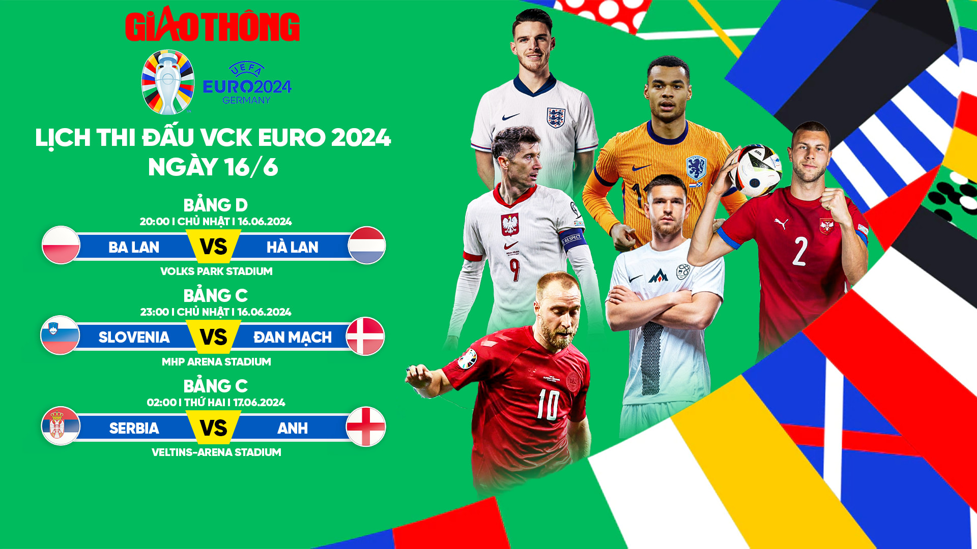 Lịch thi đấu bóng đá EURO 2024 ngày 16/6, rạng sáng 17/6- Ảnh 1.