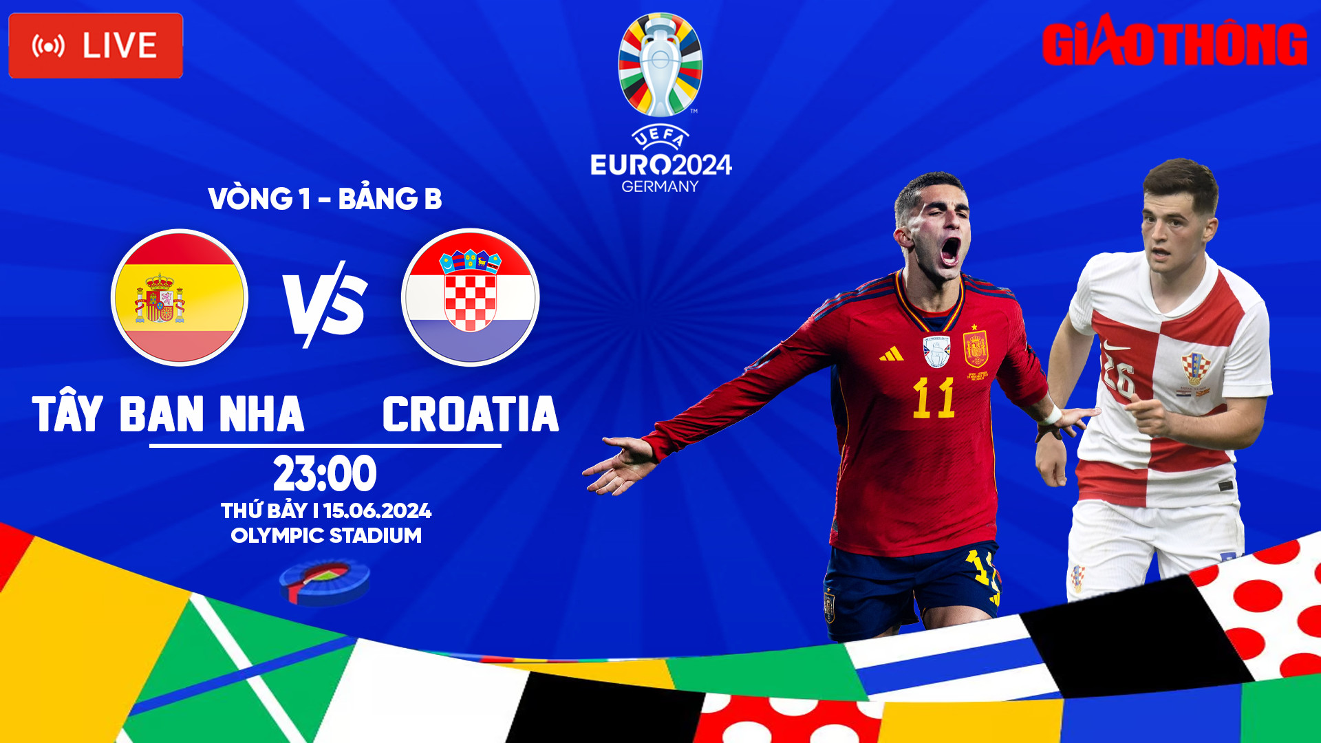 Link xem trực tiếp trận Tây Ban Nha vs Croatia (23h ngày 15/6), bảng B EURO 2024- Ảnh 1.