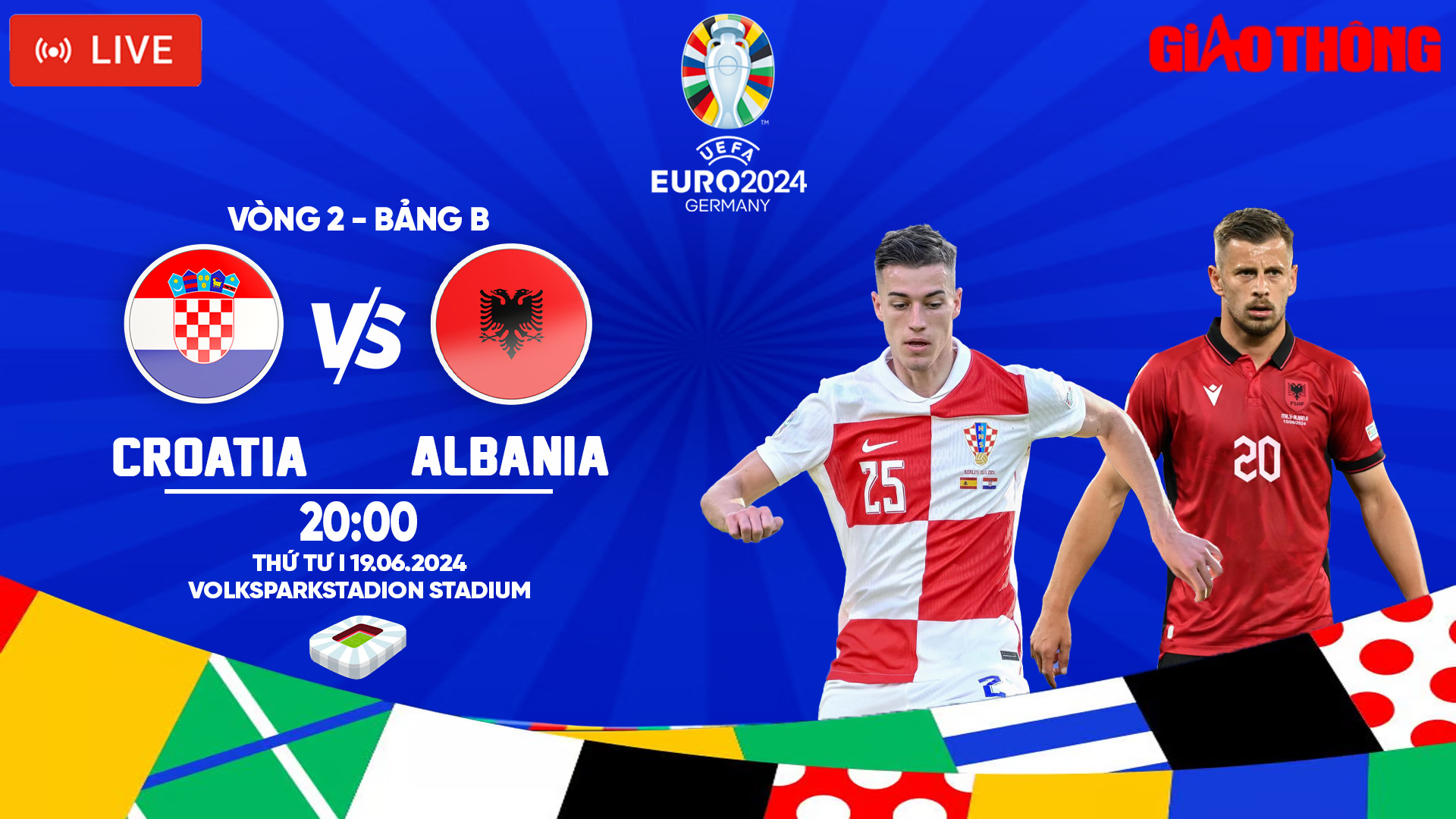 Link xem trực tiếp Croatia vs Albania (20h ngày 19/6), bảng B EURO 2024- Ảnh 1.