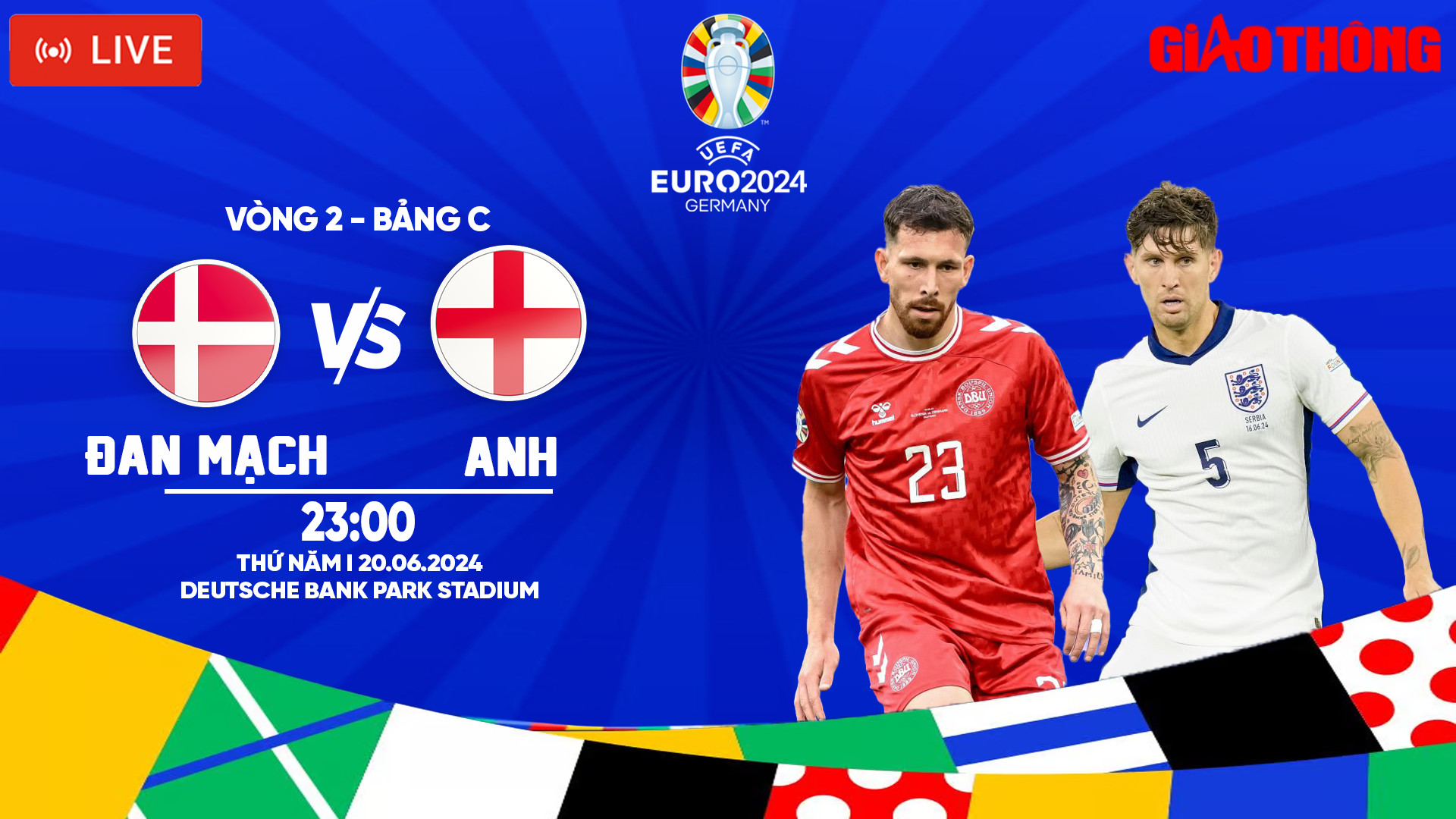 Link xem trực tiếp Đan Mạch vs Anh (23h ngày 20/6), bảng C EURO 2024- Ảnh 1.