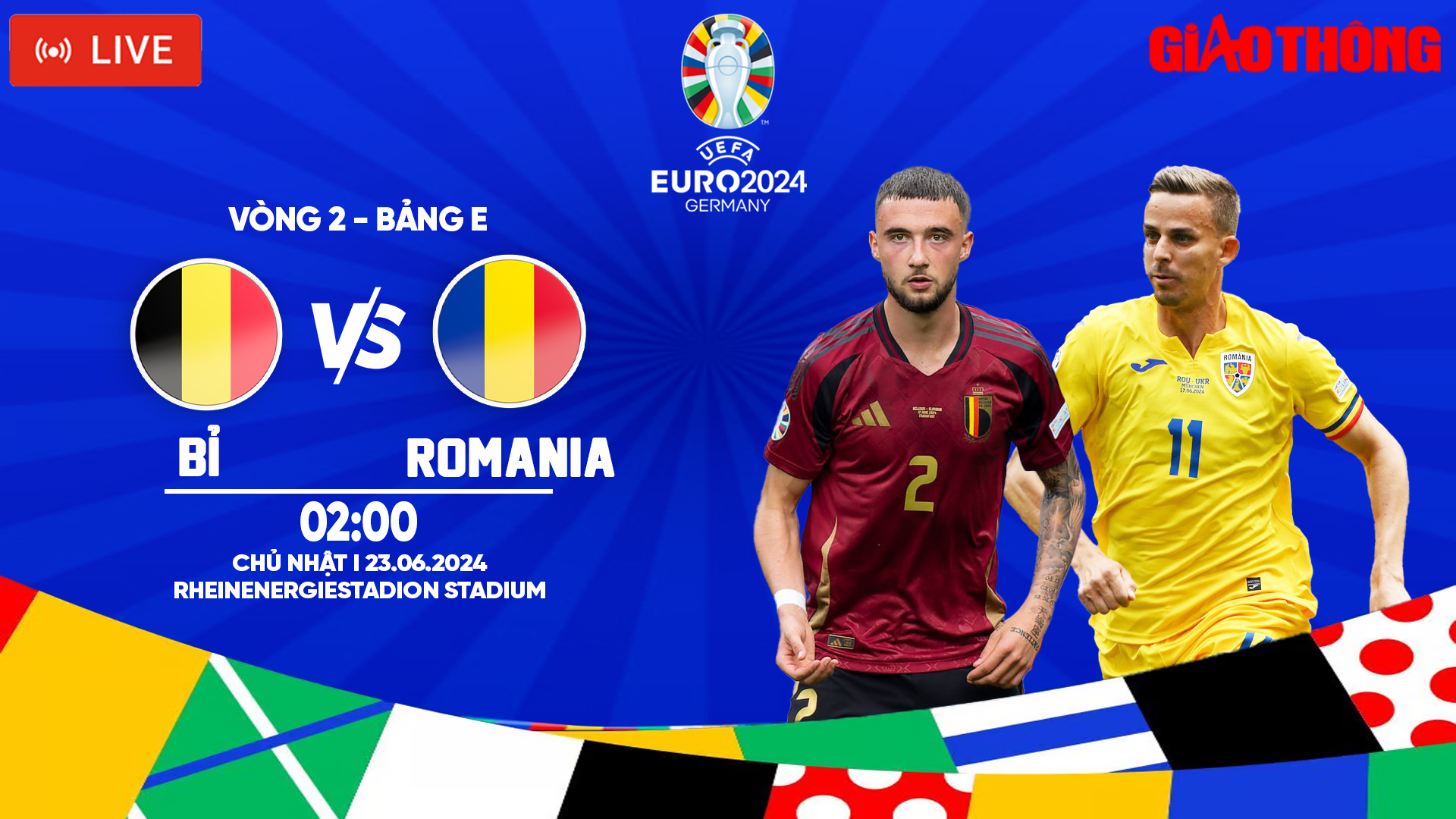 Link xem trực tiếp Bỉ vs Romania (02h ngày 23/6), bảng E EURO 2024- Ảnh 1.