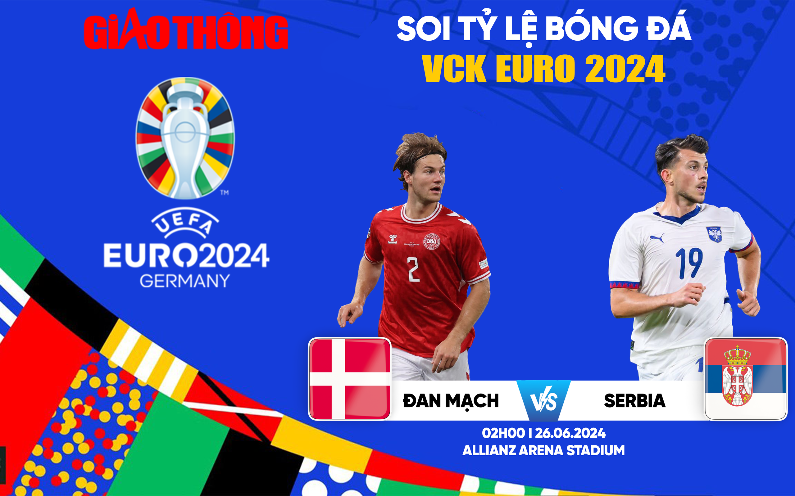 Soi tỷ lệ Đan Mạch vs Serbia (2h ngày 26/6), bảng C EURO 2024- Ảnh 1.