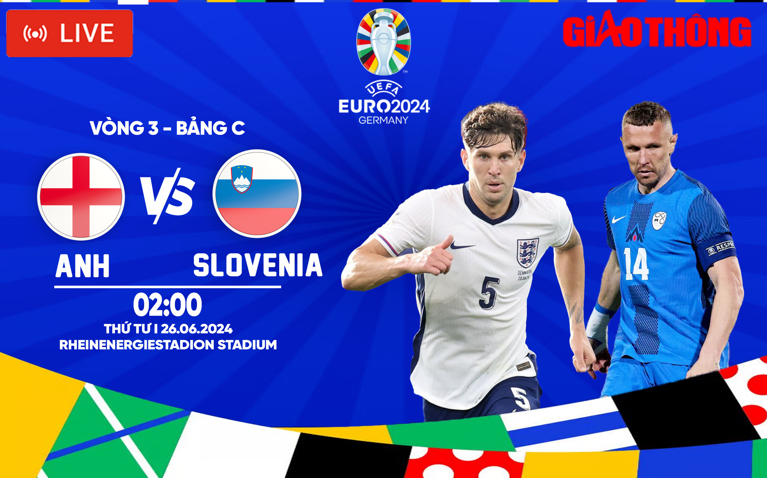 Link xem trực tiếp Anh vs Slovenia (2h ngày 26/6), bảng C EURO 2024- Ảnh 1.