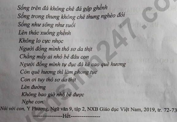 Đáp án đề thi tuyển sinh lớp 10 môn Ngữ văn Quảng Bình năm 2024- Ảnh 3.