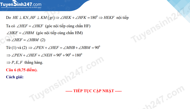 Đáp án đề thi tuyển sinh lớp 10 môn Toán Hải Phòng năm 2024- Ảnh 9.