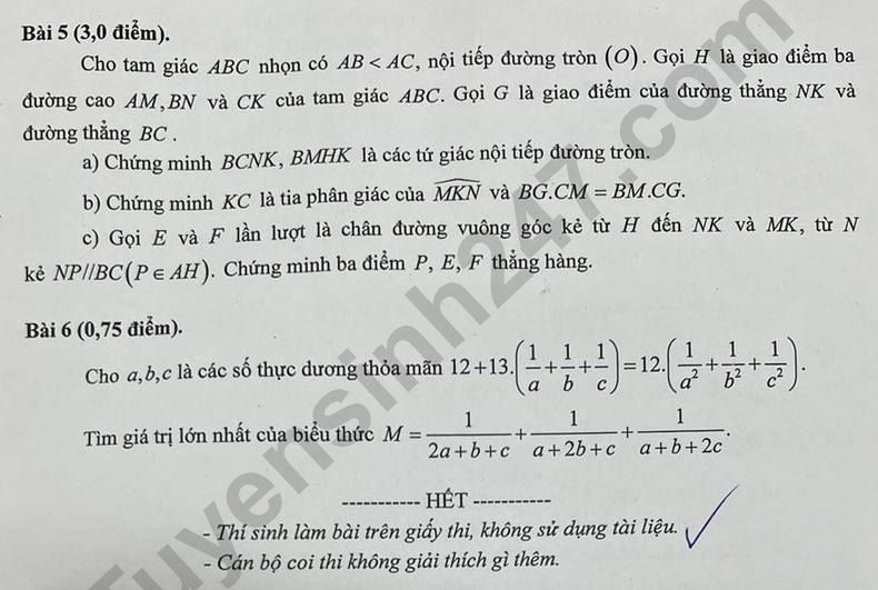 Đáp án đề thi tuyển sinh lớp 10 môn Toán Hải Phòng năm 2024- Ảnh 3.