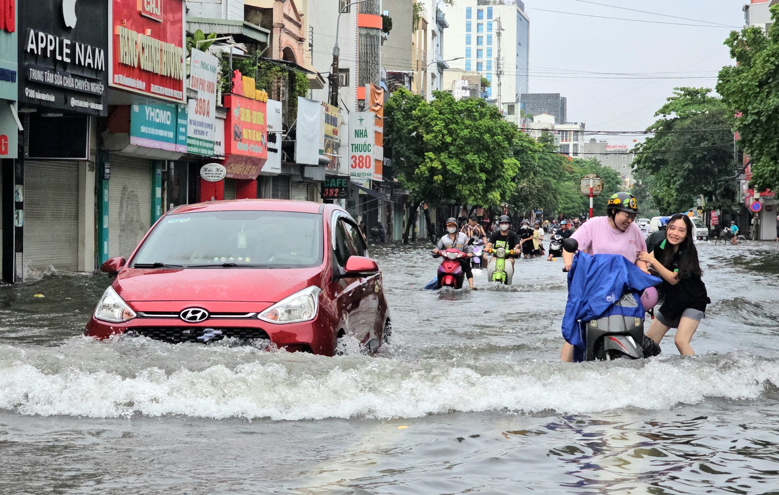 Cây đổ đè bẹp rúm xe ô tô mới mua ở Hải Phòng- Ảnh 3.