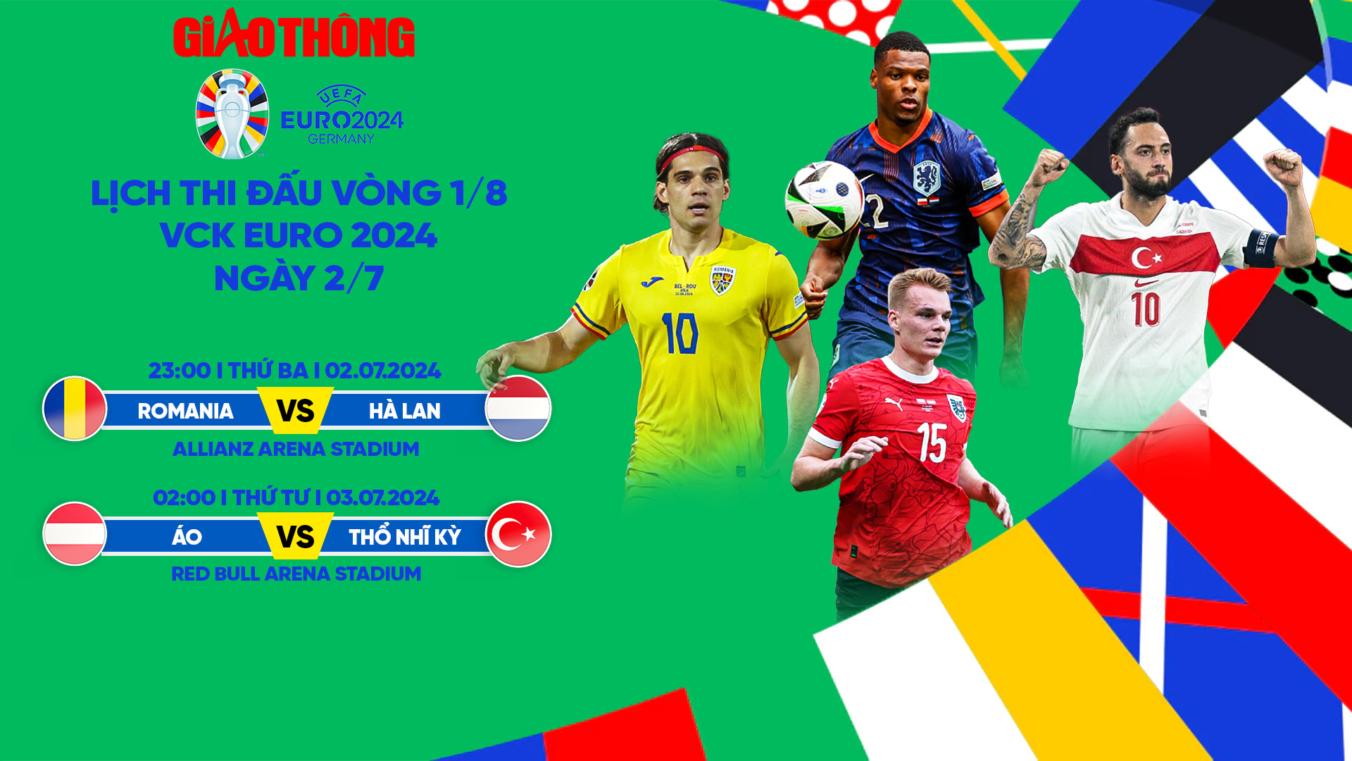 Lịch thi đấu bóng đá EURO 2024 ngày 2/7, rạng sáng 3/7- Ảnh 1.