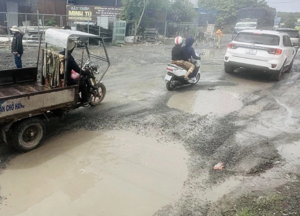 Đồng Nai dùng vốn ngân sách để xóa ổ voi trên tuyến đường qua nhà máy nước Thiện Tân- Ảnh 1.