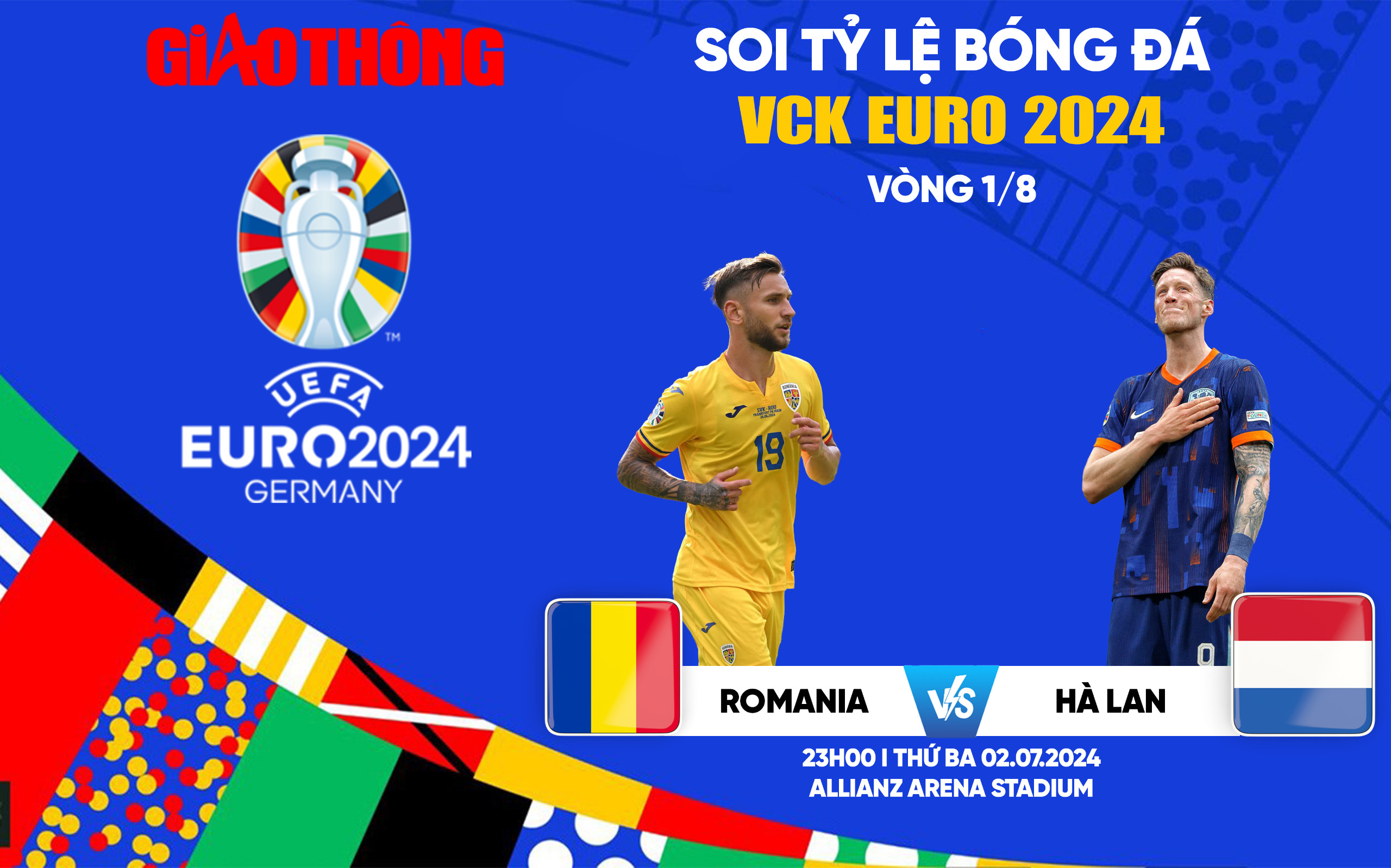 Soi tỷ lệ Hà Lan vs Romania (23h ngày 2/7), vòng 1/8 EURO 2024- Ảnh 1.