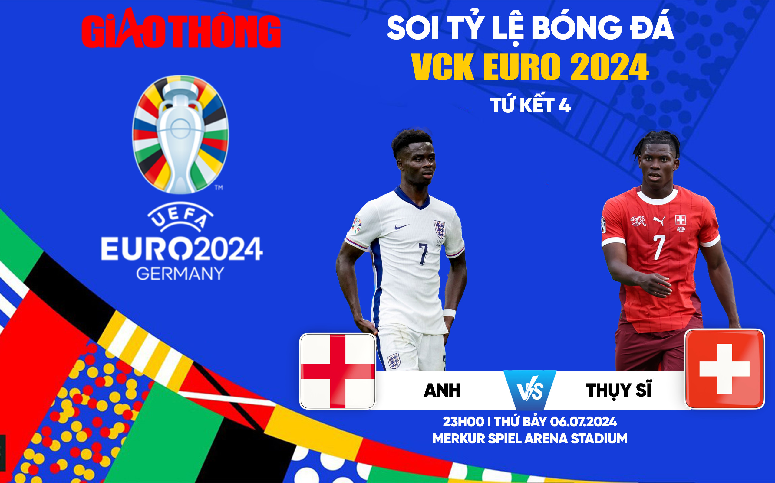 Soi tỷ lệ Anh vs Thụy Sĩ (23h ngày 6/7), tứ kết EURO 2024- Ảnh 1.