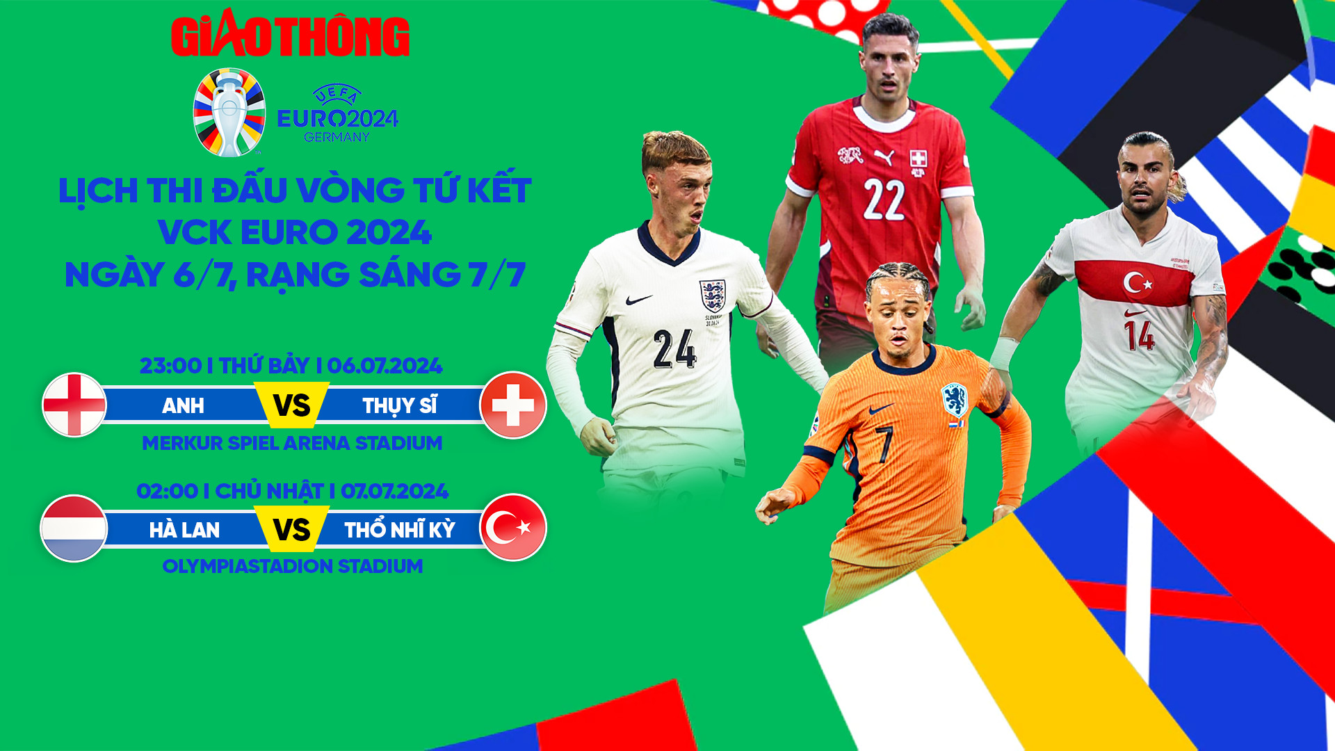 Lịch thi đấu bóng đá EURO 2024 ngày 6/7, rạng sáng 7/7- Ảnh 1.