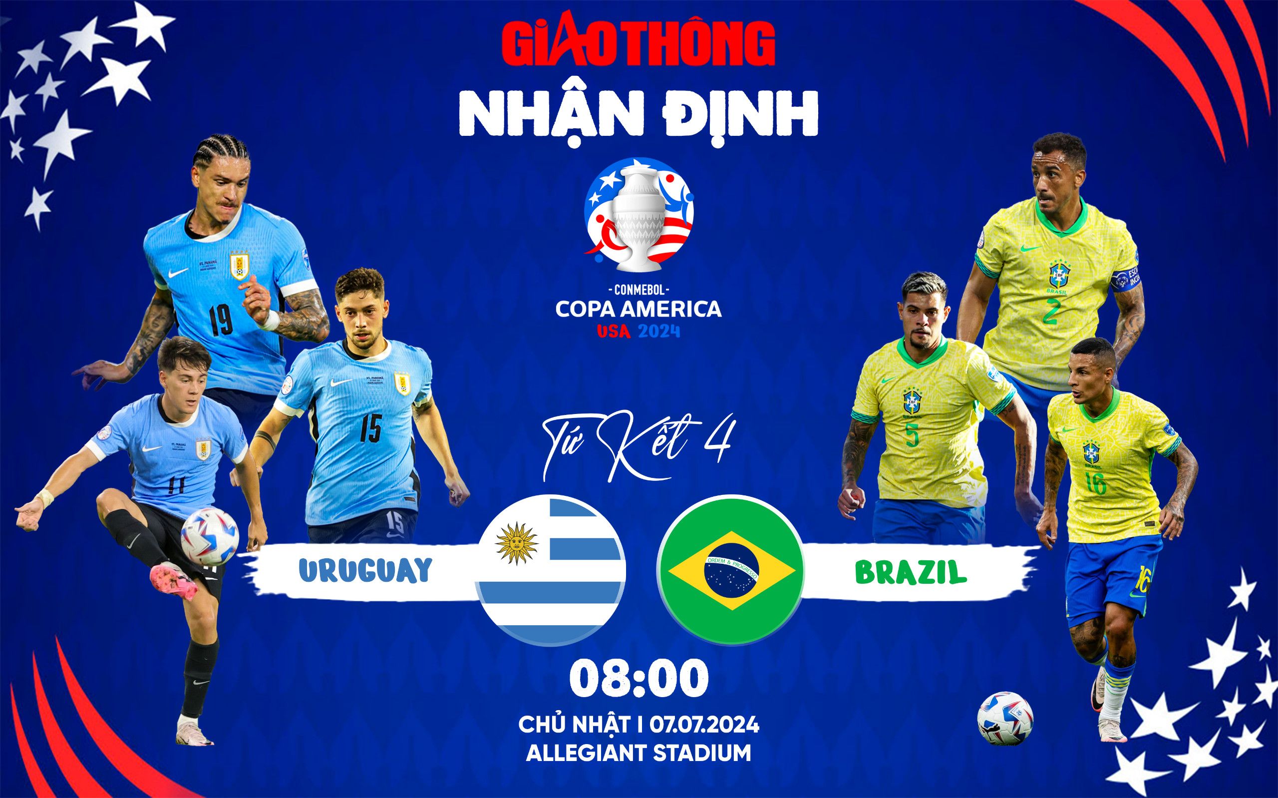 Nhận định, dự đoán kết quả Uruguay vs Brazil (8h ngày 7/7), tứ kết Copa America 2024- Ảnh 1.