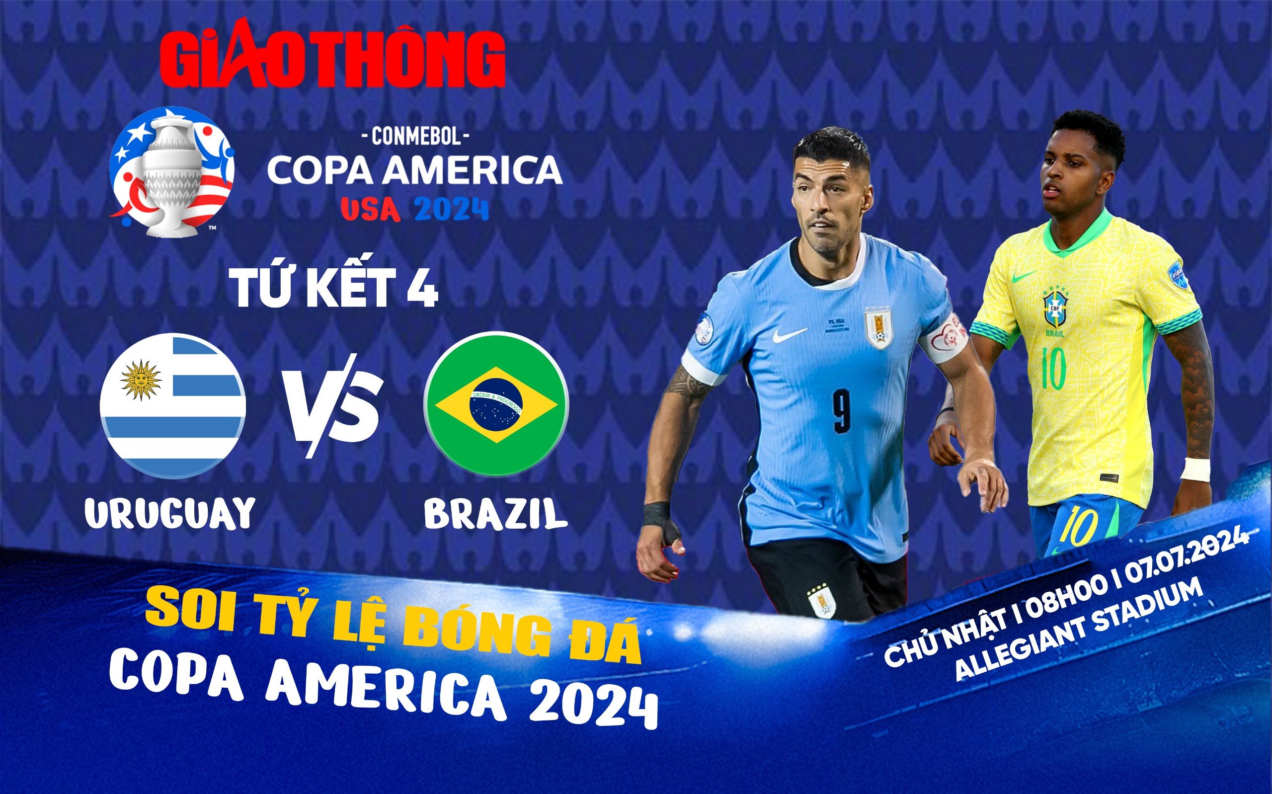 Soi tỷ lệ Uruguay vs Brazil (8h ngày 7/7), tứ kết Copa America 2024- Ảnh 1.