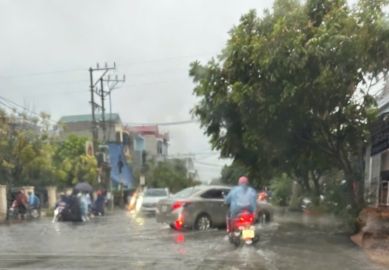 Mưa lớn, nhiều nơi ở Thái Bình ngập sâu- Ảnh 4.