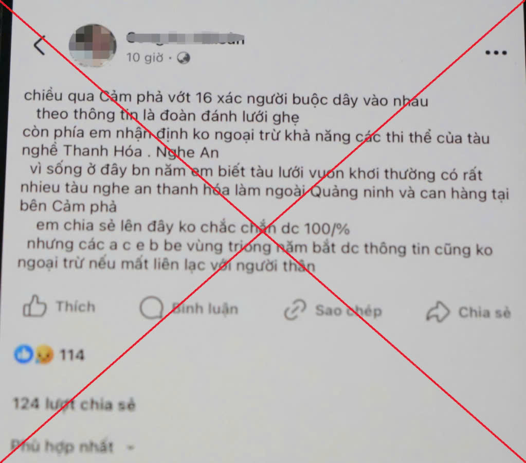 Công an triệu tập người phụ nữ đăng tin thất thiệt "vớt được 16 xác chết" tại Cẩm Phả- Ảnh 1.