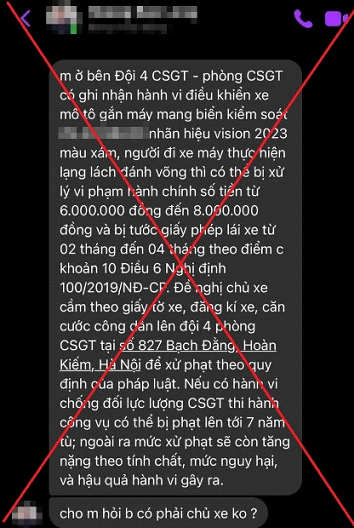 Thủ đoạn tinh vi của kẻ giả danh CSGT thông báo xử phạt vi phạm, chiếm đoạt tiền- Ảnh 1.